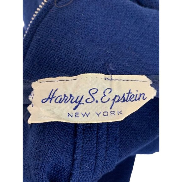 Harry S. Epstein Navy Blue Short Sleeve Sheath Dress 1960s Vintage - Picture 9 of 9